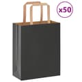 Pikkukuva 1 / 11: vidaXL Paperikassit 50 kpl kahvoilla musta 18x8x22 cm