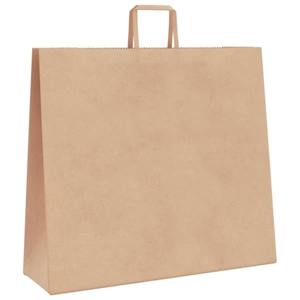 vidaXL Kraftpapperspåsar 250 st med handtag brun 54x15x49 cm