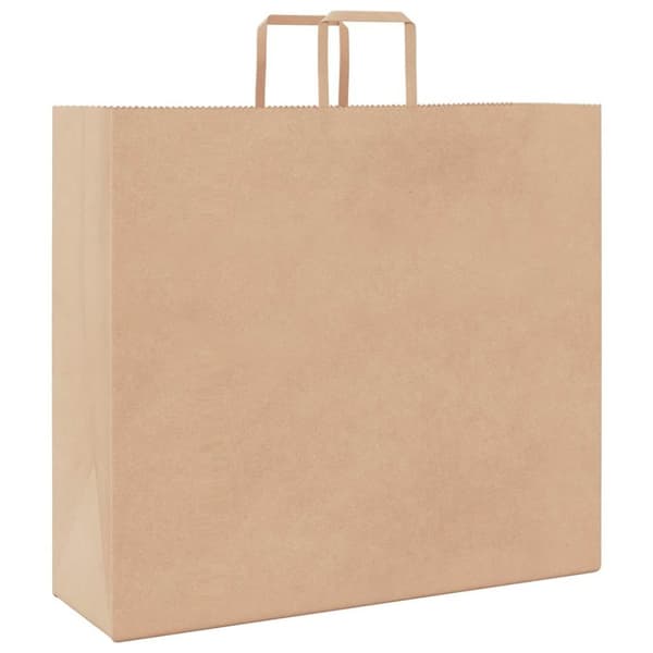 vidaXL Kraftpapperspåsar 250 st med handtag brun 54x15x49 cm