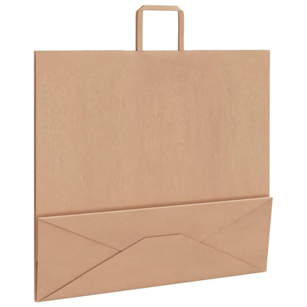 vidaXL Kraftpapperspåsar 250 st med handtag brun 54x15x49 cm
