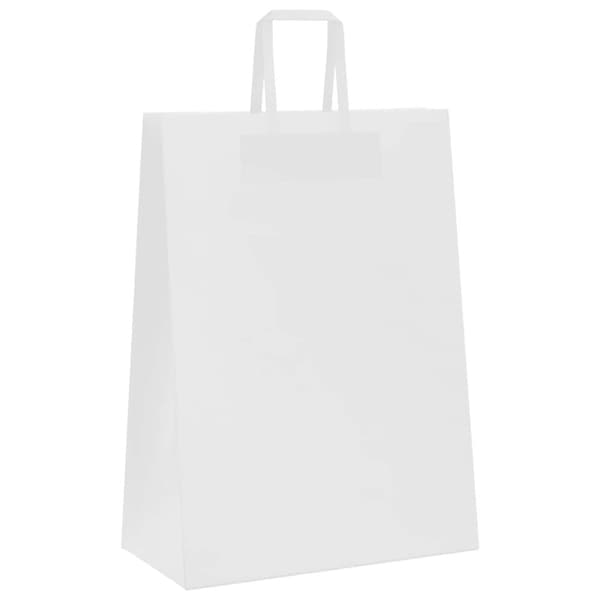 vidaXL Kraftpapperspåsar 50 st med handtag vit 32x17x44 cm