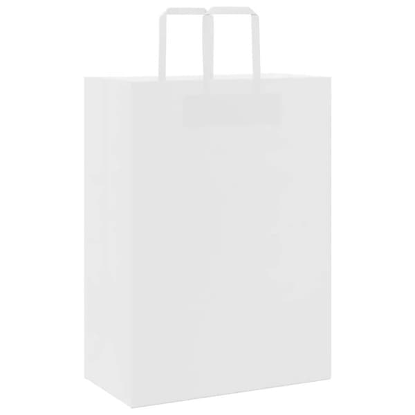 vidaXL Kraftpapperspåsar 50 st med handtag vit 32x17x44 cm
