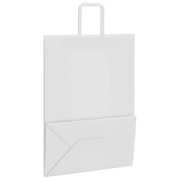 vidaXL Kraftpapperspåsar 50 st med handtag vit 32x17x44 cm