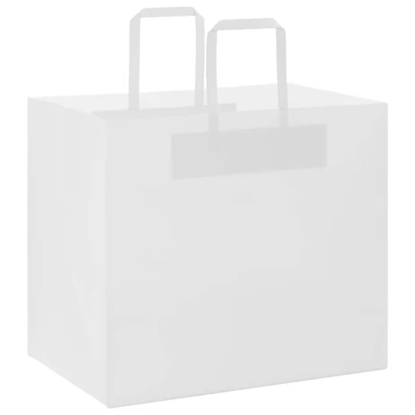 vidaXL Kraftpapperspåsar 50 st med handtag vit 32x22x28 cm