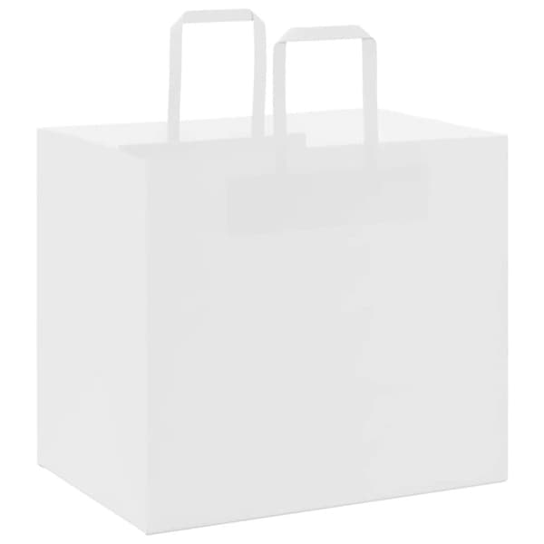 vidaXL Kraftpapperspåsar 50 st med handtag vit 32x22x28 cm