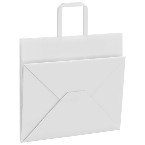 vidaXL Kraftpapperspåsar 50 st med handtag vit 32x22x28 cm