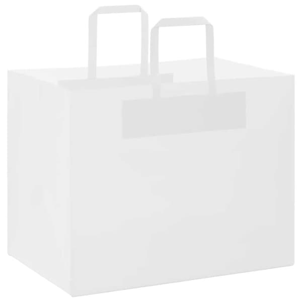 vidaXL kraftpapirposer 50 stk. med håndtag 32x22x24 cm hvid