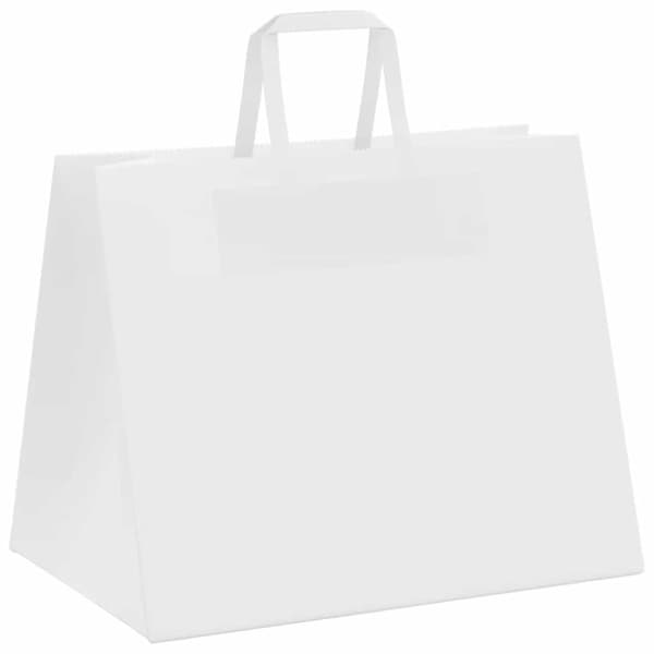 vidaXL kraftpapirposer 50 stk. med håndtag 32x22x24 cm hvid