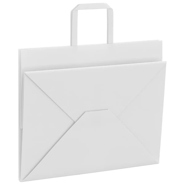 vidaXL kraftpapirposer 50 stk. med håndtag 32x22x24 cm hvid