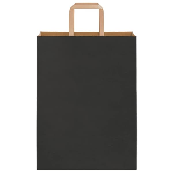 vidaXL Kraftpapperspåsar 50 st med handtag svart 26x12x35 cm
