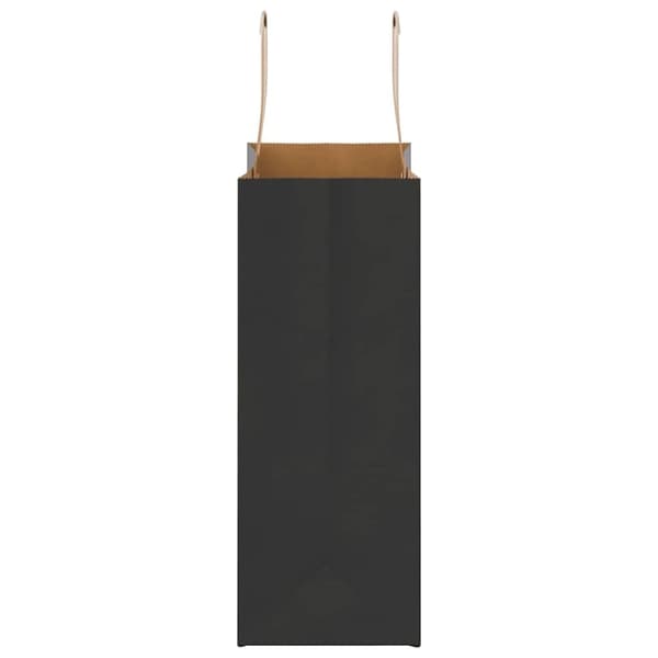 vidaXL Kraftpapperspåsar 50 st med handtag svart 21x11x28 cm