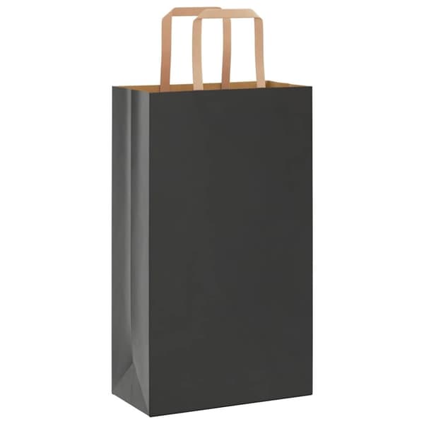 vidaXL Paperikassit 50 kpl kahvoilla musta 21x11x36 cm