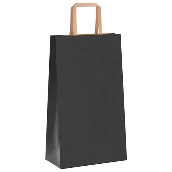 vidaXL Paperikassit 50 kpl kahvoilla musta 21x11x36 cm