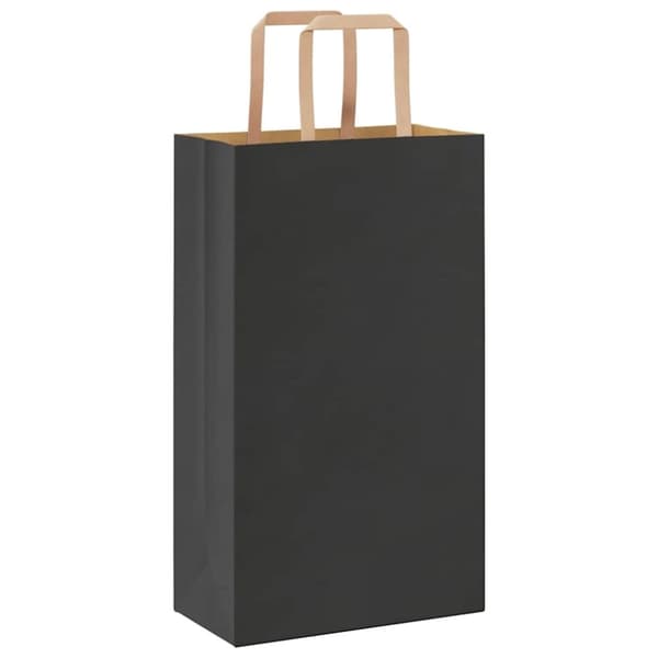 vidaXL Paperikassit 50 kpl kahvoilla musta 21x11x36 cm