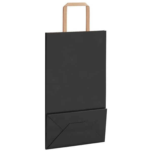 vidaXL Paperikassit 50 kpl kahvoilla musta 21x11x36 cm