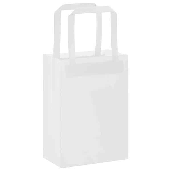 vidaXL kraftpapirposer 250 stk. med håndtag 15x8x21 cm hvid