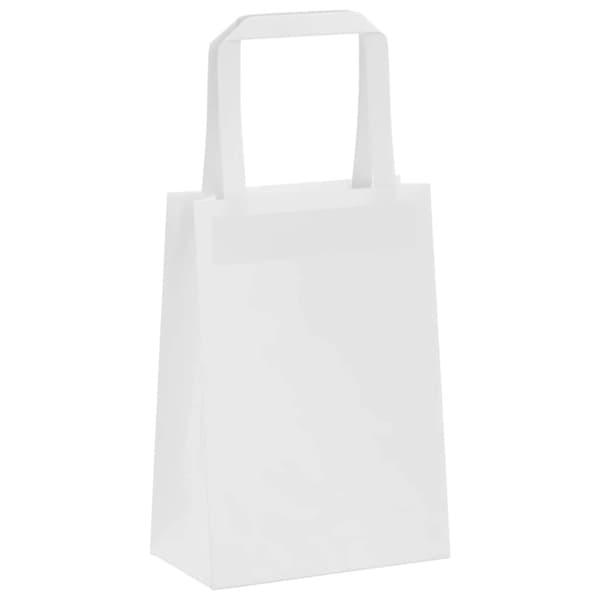 vidaXL kraftpapirposer 250 stk. med håndtag 15x8x21 cm hvid