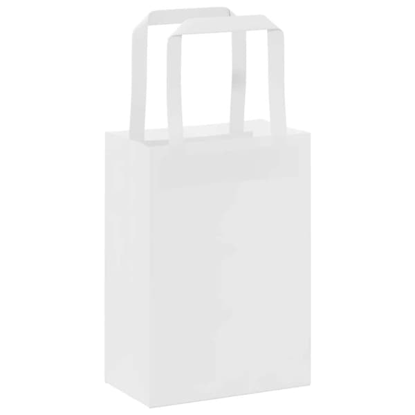 vidaXL kraftpapirposer 250 stk. med håndtag 15x8x21 cm hvid