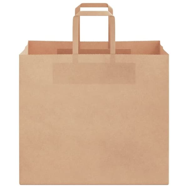 vidaXL kraftpapirposer 250 stk. med håndtag 32x22x28 cm brun