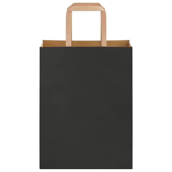 vidaXL Paperikassit 50 kpl kahvoilla musta 21x11x28 cm