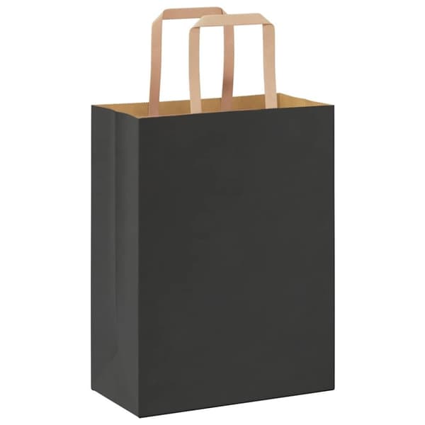 vidaXL Paperikassit 50 kpl kahvoilla musta 21x11x28 cm