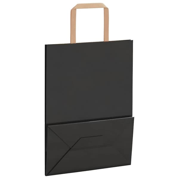 vidaXL Paperikassit 50 kpl kahvoilla musta 21x11x28 cm