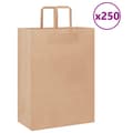 Miniatyrbillede 1 af 11: vidaXL kraftpapirposer 250 stk. med håndtag 32x17x44 cm brun