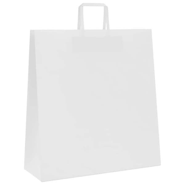 vidaXL kraftpapirposer 250 stk. med håndtag 45x17x48 cm hvid