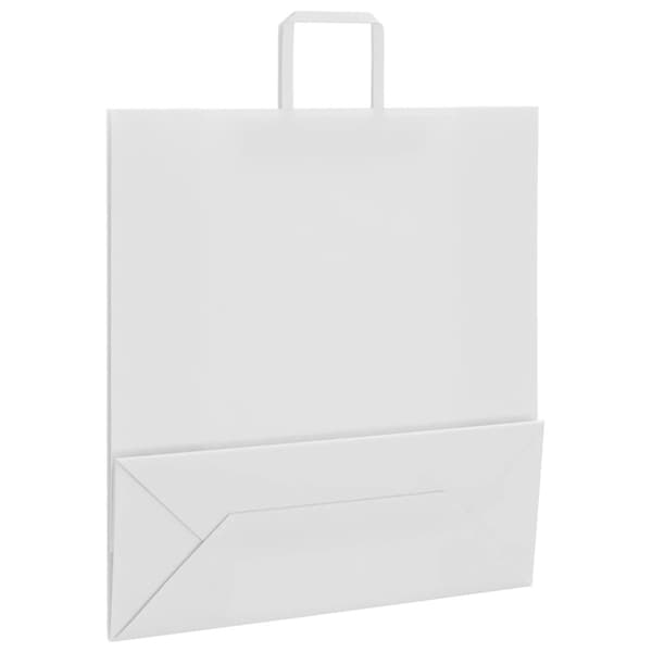 vidaXL kraftpapirposer 250 stk. med håndtag 45x17x48 cm hvid
