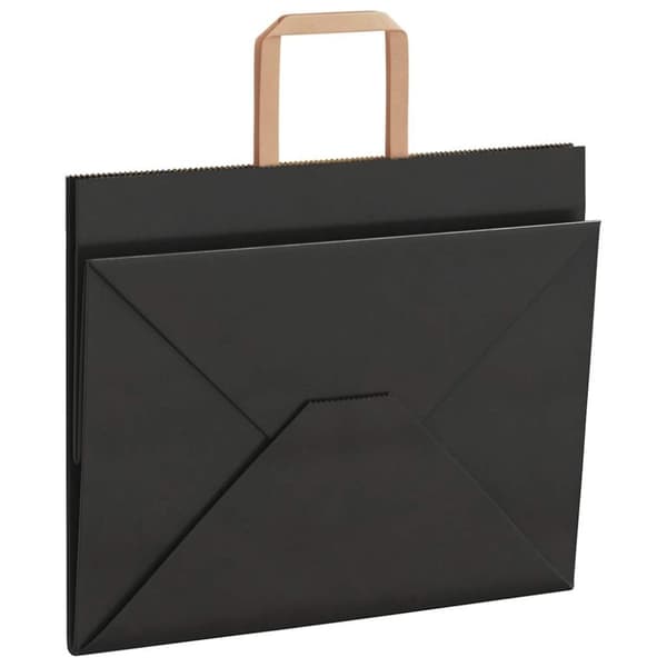 vidaXL Paperikassit 50 kpl kahvoilla musta 32x22x24 cm