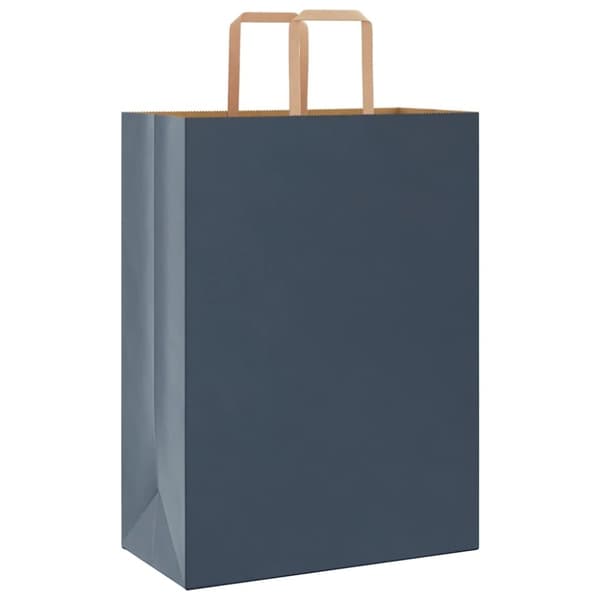 vidaXL Kraftpapperspåsar 50 st med handtag blå 32x17x44 cm
