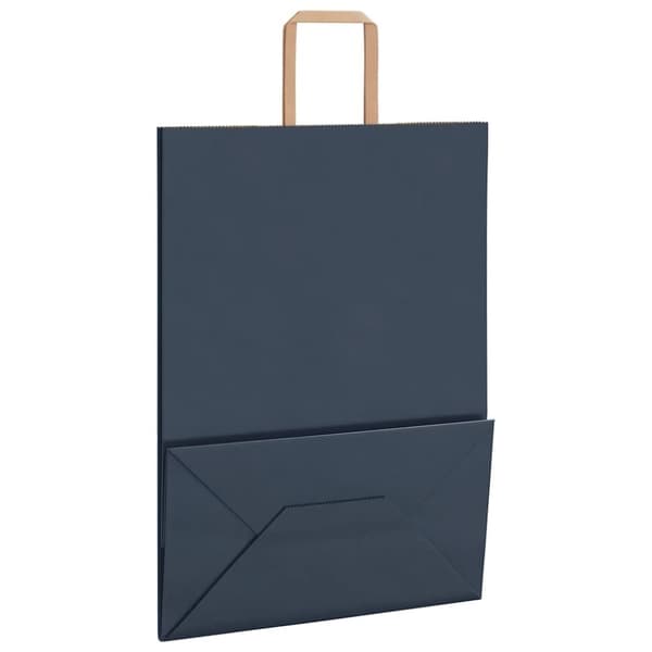 vidaXL Kraftpapperspåsar 50 st med handtag blå 32x17x44 cm