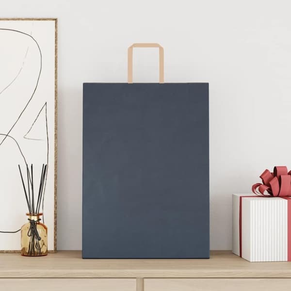 vidaXL Kraftpapperspåsar 50 st med handtag blå 32x17x44 cm