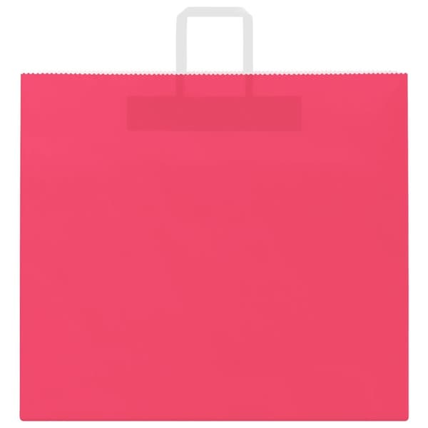 vidaXL Kraftpapperspåsar 250 st med handtag rosa 54x15x49 cm