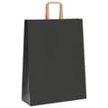 Pikkukuva 4 / 11: vidaXL Paperikassit 250 kpl kahvoilla musta 32x12x42 cm