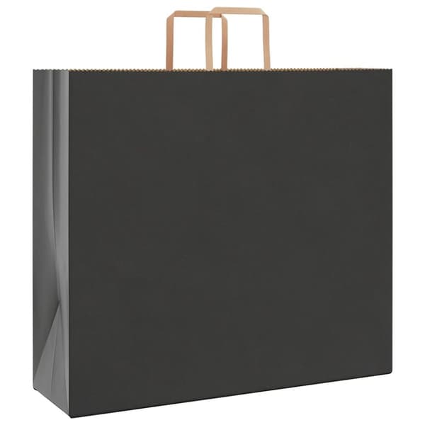 vidaXL Kraftpapperspåsar 250 st med handtag svart 54x15x49 cm