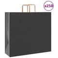 Miniatyrbild 1 av 11: vidaXL Kraftpapperspåsar 250 st med handtag svart 54x15x49 cm