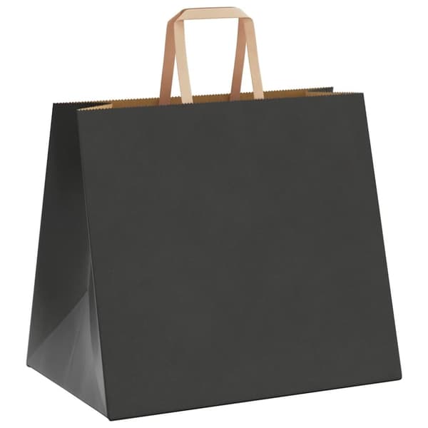 vidaXL Kraftpapperspåsar 250 st med handtag svart 32x22x28 cm