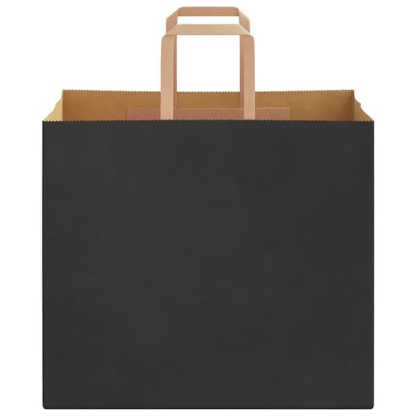 vidaXL Kraftpapperspåsar 250 st med handtag svart 32x22x28 cm