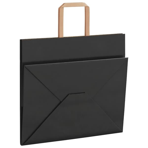 vidaXL Kraftpapperspåsar 250 st med handtag svart 32x22x28 cm