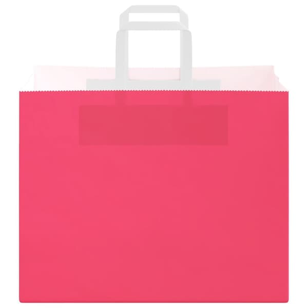 vidaXL Kraftpapperspåsar 250 st med handtag rosa 32x22x24 cm