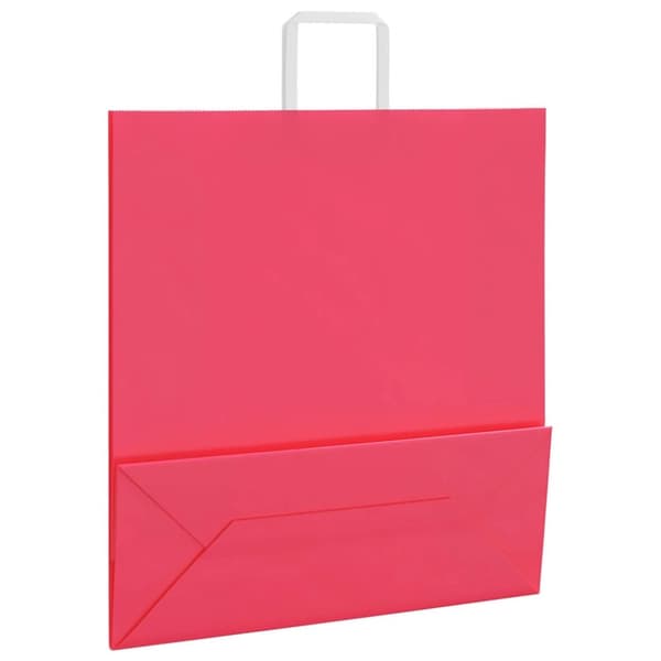 vidaXL Kraftpapperspåsar 50 st med handtag rosa 45x17x48 cm