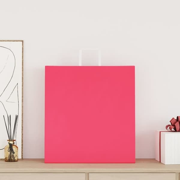 vidaXL Kraftpapperspåsar 50 st med handtag rosa 45x17x48 cm