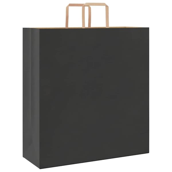 vidaXL Paperikassit 50 kpl kahvoilla musta 45x17x48 cm