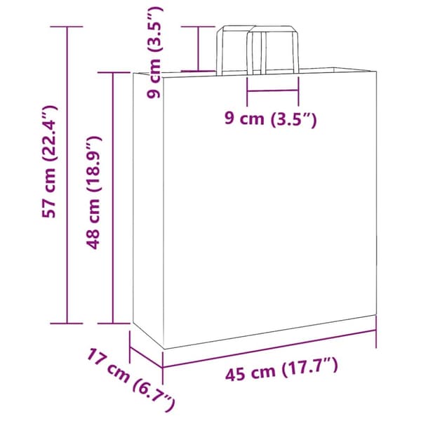 vidaXL Paperikassit 50 kpl kahvoilla musta 45x17x48 cm