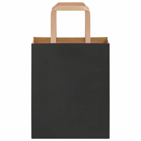 vidaXL Paperikassit 250 kpl kahvoilla musta 18x8x22 cm