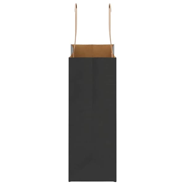 vidaXL Paperikassit 250 kpl kahvoilla musta 18x8x22 cm