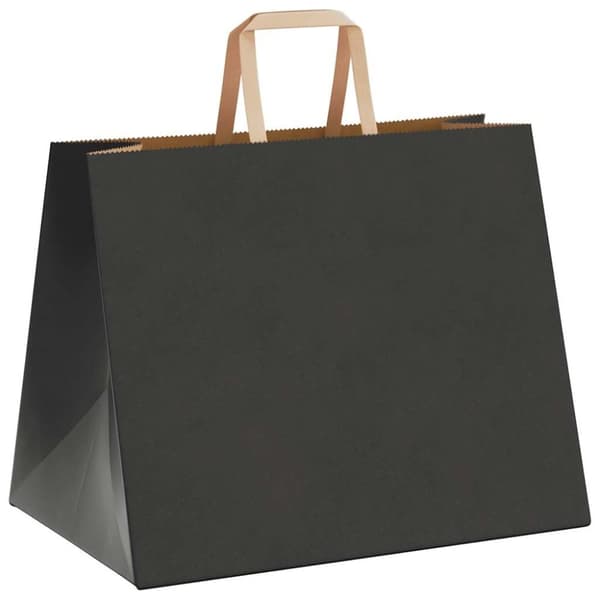 vidaXL Kraftpapperspåsar 250 st med handtag svart 32x22x24 cm