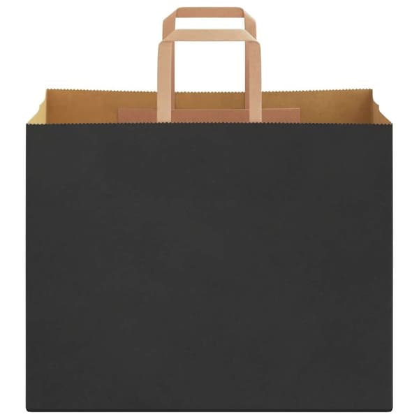 vidaXL Kraftpapperspåsar 250 st med handtag svart 32x22x24 cm