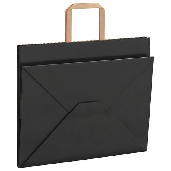 vidaXL Kraftpapperspåsar 250 st med handtag svart 32x22x24 cm